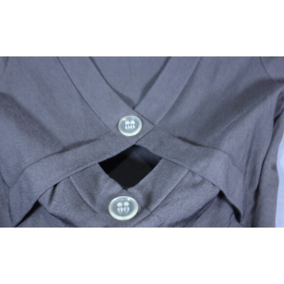 VINTAGE Armani Collezioni Antinea SRL Cut-Out Cardigan Knit Grey Sweater 44 US 8 - Picture 3 of 10